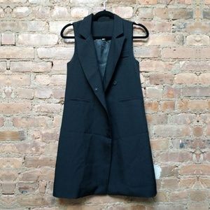 Sleeveless Blazer Dress | Long Vest Waistcoat